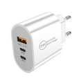 thumbnail image 1 of 20W USB C Fast Charger - Dual Port PD, Compact/Travel Ready, for Worldwide Use/3 Devices, 1 of 5
