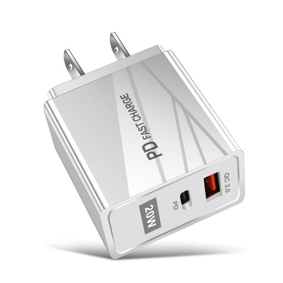 20W USB C Fast Charger, Dual Port PD Power Delivery Fast Type C Charging Block Plug Adapter for iPhone 13/12/11 /Pro Max, XS/XR/X, iPad Pro, AirPods Pro, Samsung Galaxy and More (White)