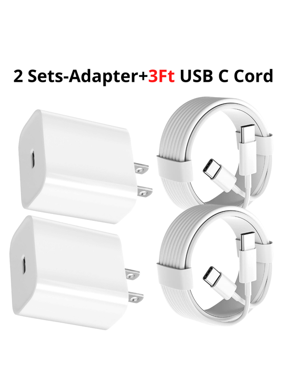 20W USB C Fast Charger PD USB C To C Type C Power Adapter And Cables Combo Pack