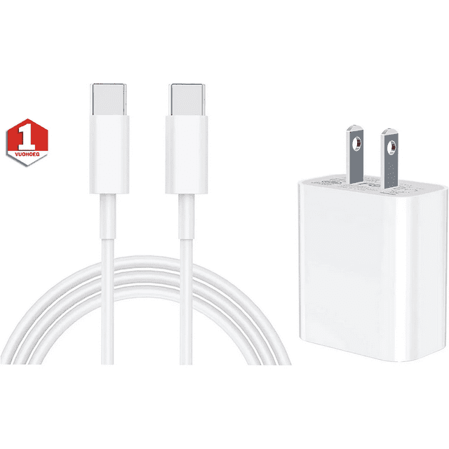 20W USBC Fast Charger, with 3.3ft Type C to Type C Cable, for Apple