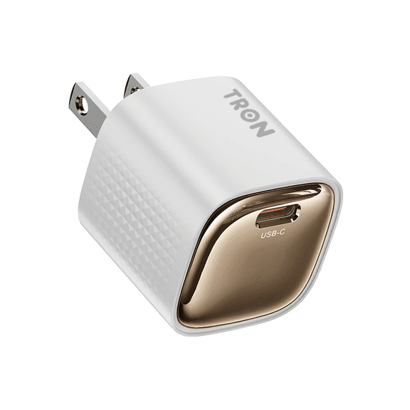 TRON 20W GaN USB-C Wall Charger, PD3.1 Fast Charging Block for iPhone 16 15 14 and Android Phone Tablet, Ultra Compact Lightweight Power Adapter for Home Office and Travel, White Charging Cube