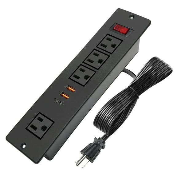 20W USB C Recessed Power Strip, Fast Charge Flush Mount Furniture Outlets,Built in Mountable Power Plug for Desk Tabletop Cabinet Drawer Nightstand