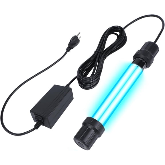 20W UV Submersible Sterilizer Light for Aquarium, Pond, Cold Plunge, Pool, Hot Tub Ozone-Free UV-C Water Filter Lamp with Quartz Glass, Weighted Gravity Block