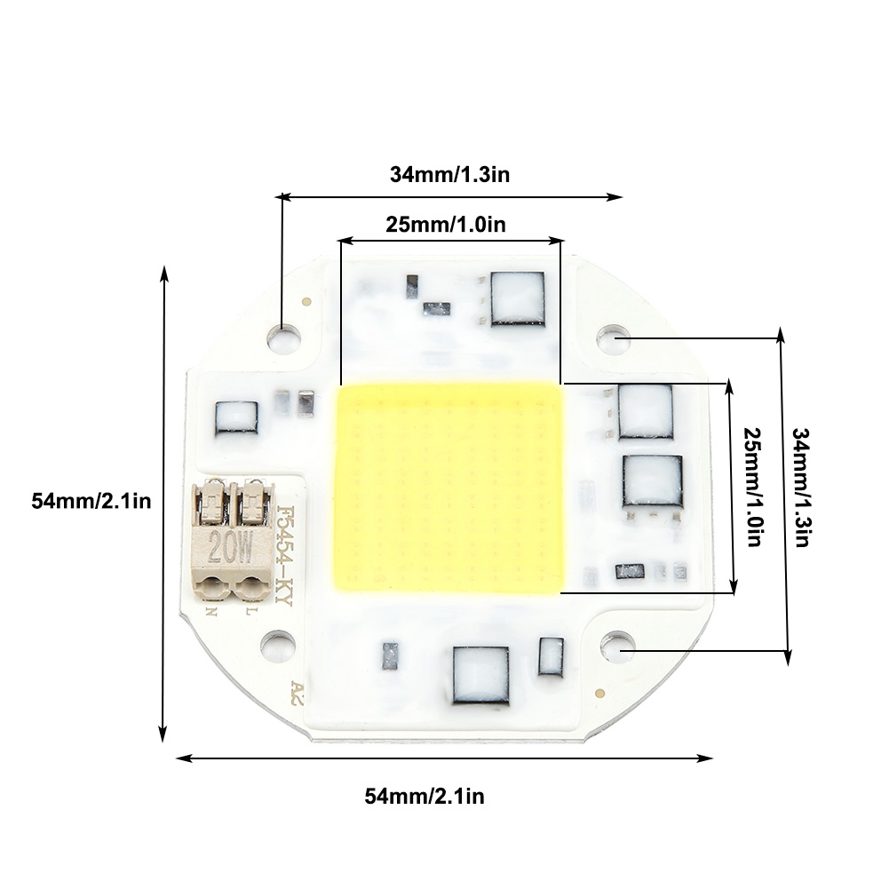 20W Warm White COB Integrated Chip Light Source Spotlight Bulb, AC100-260V High Power