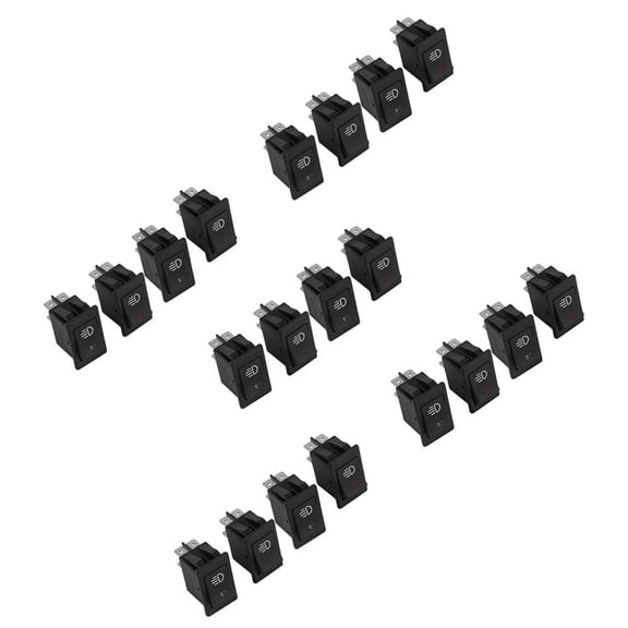 20X 12V 35A Car Truck Boat Fog Light Rocker Switch LED Light Dash Board Toggle 4Pin Black