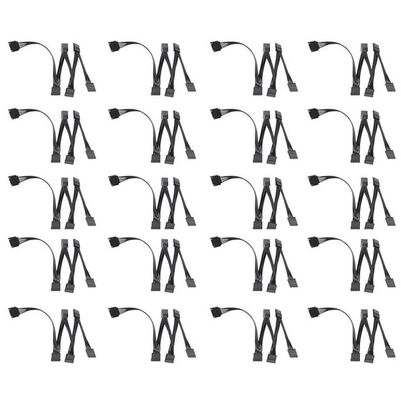 20X 15 Pin SATA Power Extension Hard Drive Cable 1 Male to 5 Female Power Supply Splitter Adapter Cable for DIY PC Sever