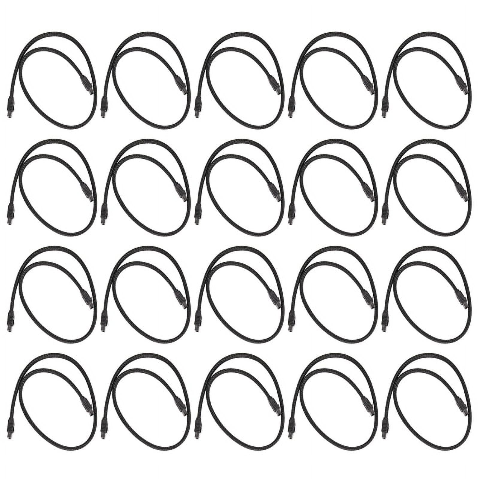 20X 50CM SATA 3.0 III SATA3 7Pin Data Cable 6Gb/S SSD Cables HDD Cord with Nylon Sleeved Premium Version(Black)