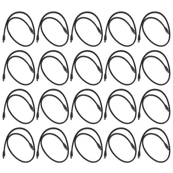 20X 50CM SATA 3.0 III SATA3 7Pin Data Cable 6Gb/S SSD Cables HDD Cord with Nylon Sleeved Premium Version(Black)