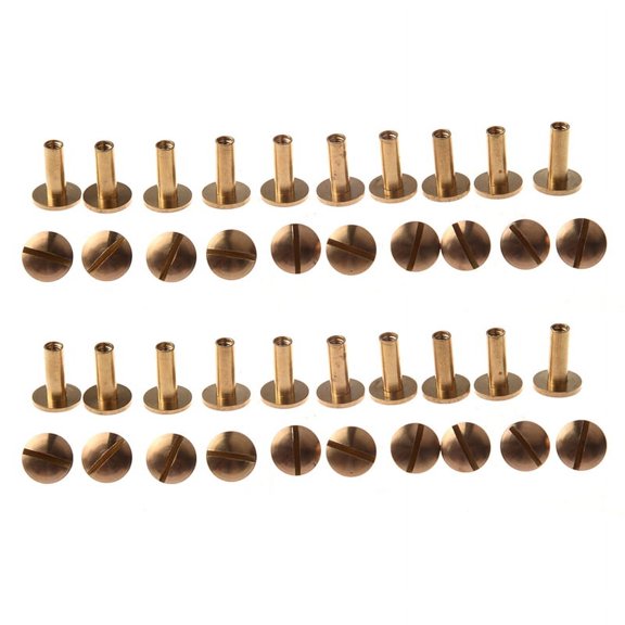 20X Arc Solid Brass Button Stud Screw Nail Screw Back Leather Rivet Belt 12mm