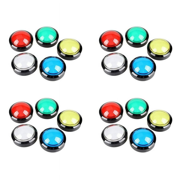 20X Arcade Buttons 60mm Dome 2.36 Inch LED Push Button with Micro-Switch for Arcade Machine Console