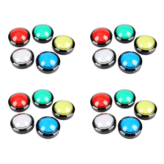20X Arcade Buttons 60mm Dome 2.36 Inch LED Push Button with Micro-Switch for Arcade Machine Console