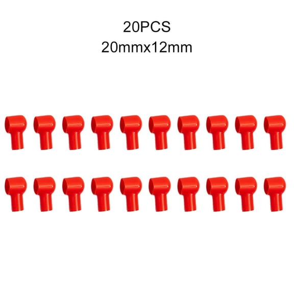 20X Car Battery Terminal Cover Boots Insulating Protective Lug Cap Soft Jacket Battery Insulation Protective Cover L12-20-43 Red