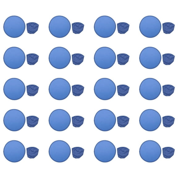 20X Foldable Round Fan-Blue