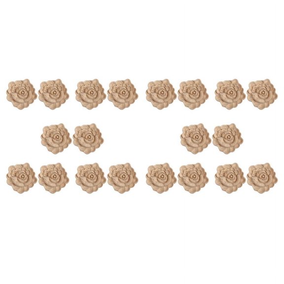 20X Furniture Wood Carving Appliques Vintage Nautical Decor Cabinet Door Solid Decals Flowers Pattern Carved Wooden