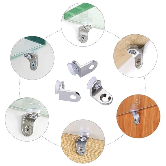 20X Glass Shelf Bracket Support Right Angle Fixing Bracket With Suction Cup Base