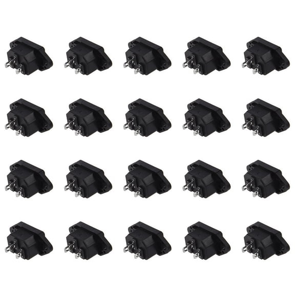 20X IEC 320 C14 Male Plug 3 Pins PCB Panel Power Inlet Socket Connector