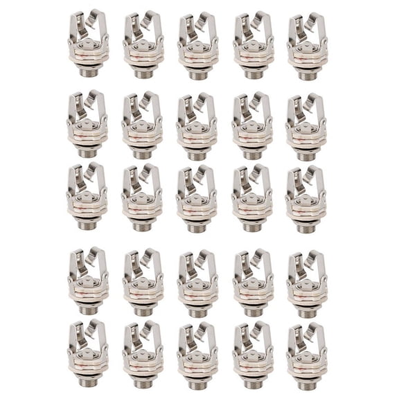 20X Jack 6.5 Two-Channel Audio Cable Connector Plug Socket with A Switch Stereo 6.5 Female for Guitar,20 x two-channel Socket,Silver