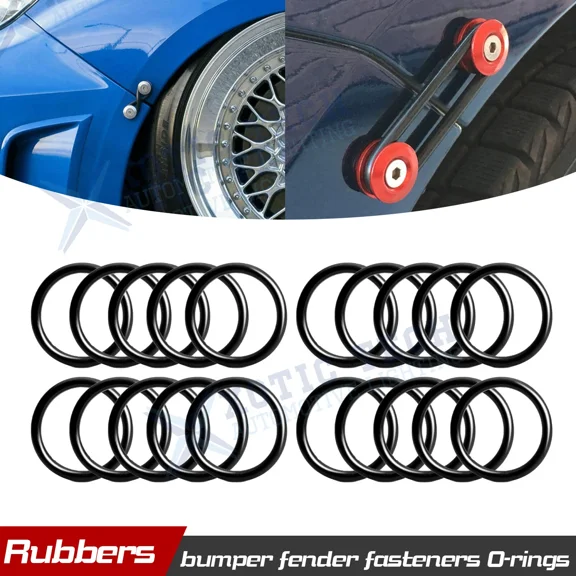 20X Jdm Front Rear Bumper Quick Release Fasteners Rubber O-Rings Washers Replace