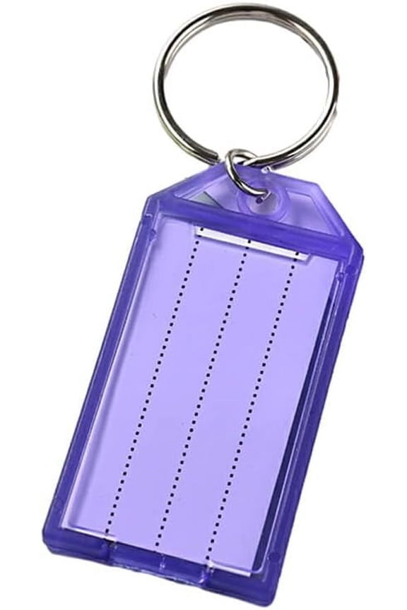 20X Key Tags ID Labels Colorful Classification Card Keychain Names Hotel Office Baggage Name Classification, Purple