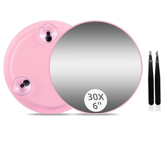 20X Magnifying Mirror with Suction Cups - 6 Inch - Perfect for Makeup Mirror - Tweezing - Blackhead and Blemish Removal - Pluck Eyebrows - Great for Home & Travel - See Details Clearly