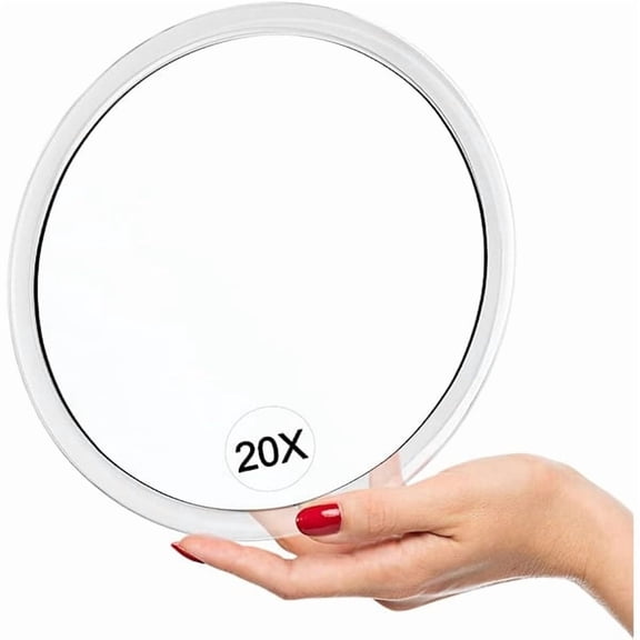 20X Magnifying Mirror with Suction Cups 16.2cm Round Makeup Mirror