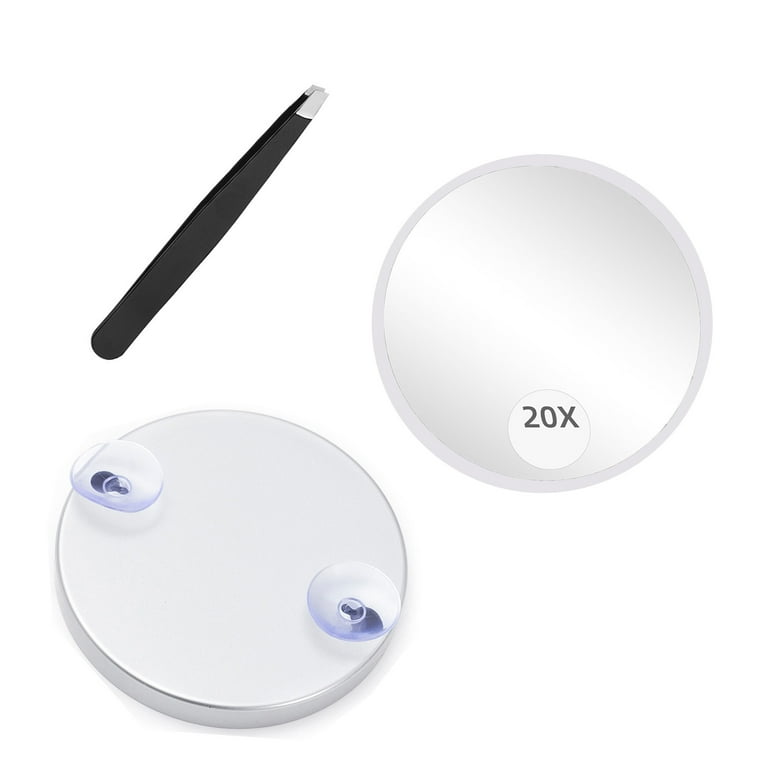 20X Makeup Magnifying Mirror High Magnifying Mirror with Suction Cups Round 3.5 Magnifying Mirror Compact Travel Magnifying Mirror 20X Magnified