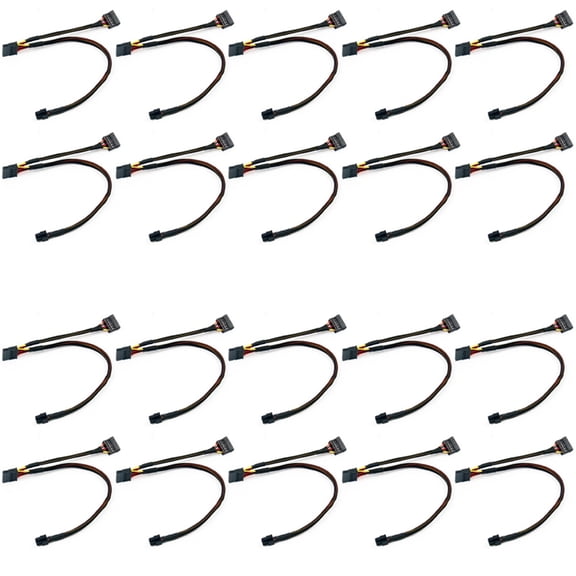 20X Mini 6Pin to 15Pin X2 SATA Cable Cord for Vostro 3650 3653 3655 Desktop Computer HDD SSD Expansion Cable
