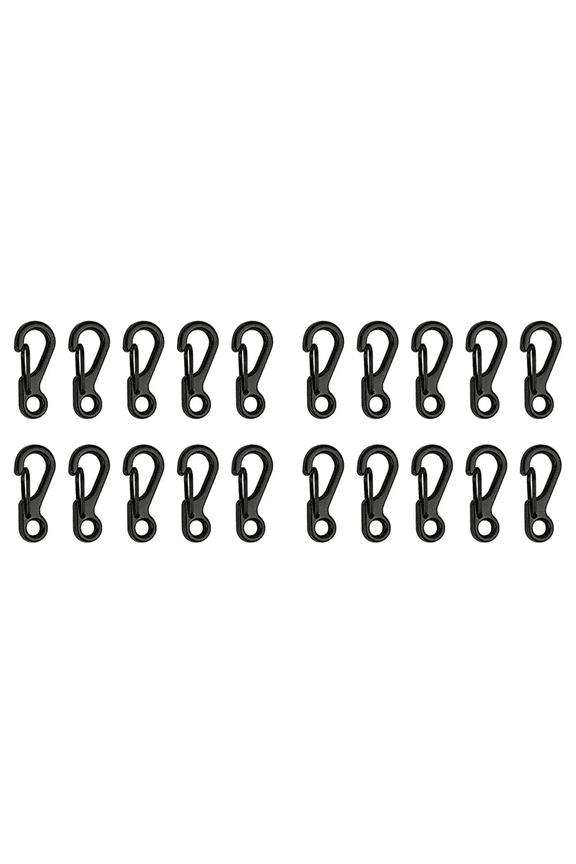 20X Mini Alloy Carabiner Clip Tiny Spring Snap Hook Carabiners for Backpack Keychains Accessories(Black)