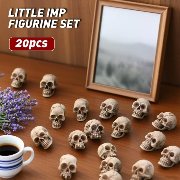 20X Mini Skulls Decor Flowerpot Decoration Skeleton Head Garden Halloween Decor