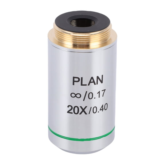 20X Plan Infinity Microscope Objective Lens 20.2mm RMS Thread Biological Microscope Lens - High-Resolution Field-Correction Optical Glass Eyepiece Component (2.36 x 1.57 x 1.57 in / 6 x 4 x 4 cm)