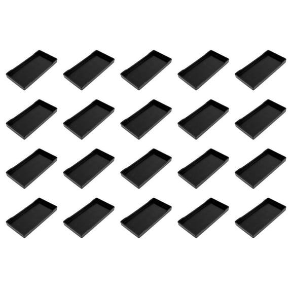 20X Plastic Rectangular Design Lunch Food Tray Salver Black