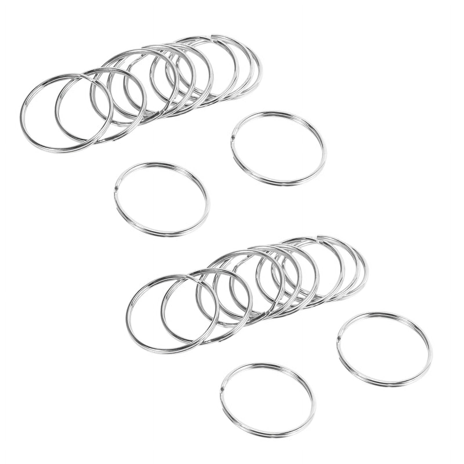 20X Quality 50mm Keyring Split Ring Set Heavy Duty Large Key Loop ...