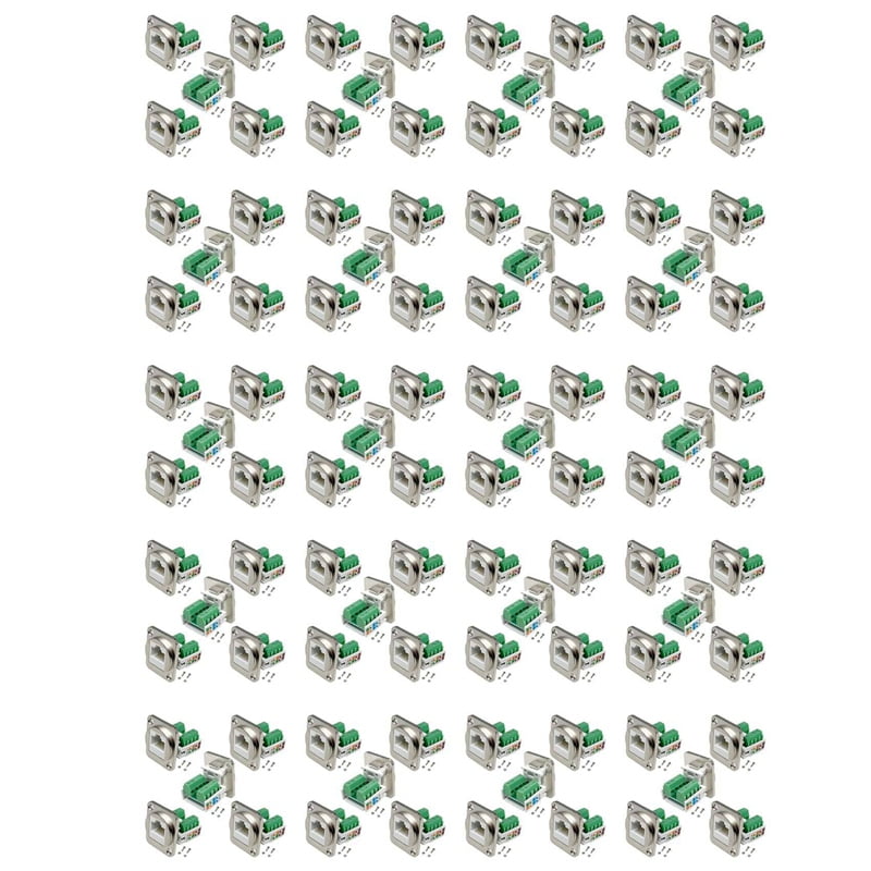 20X RJ45 Panel Mount Screw Terminal Adapter, RJ45/8P8C Panel Mount