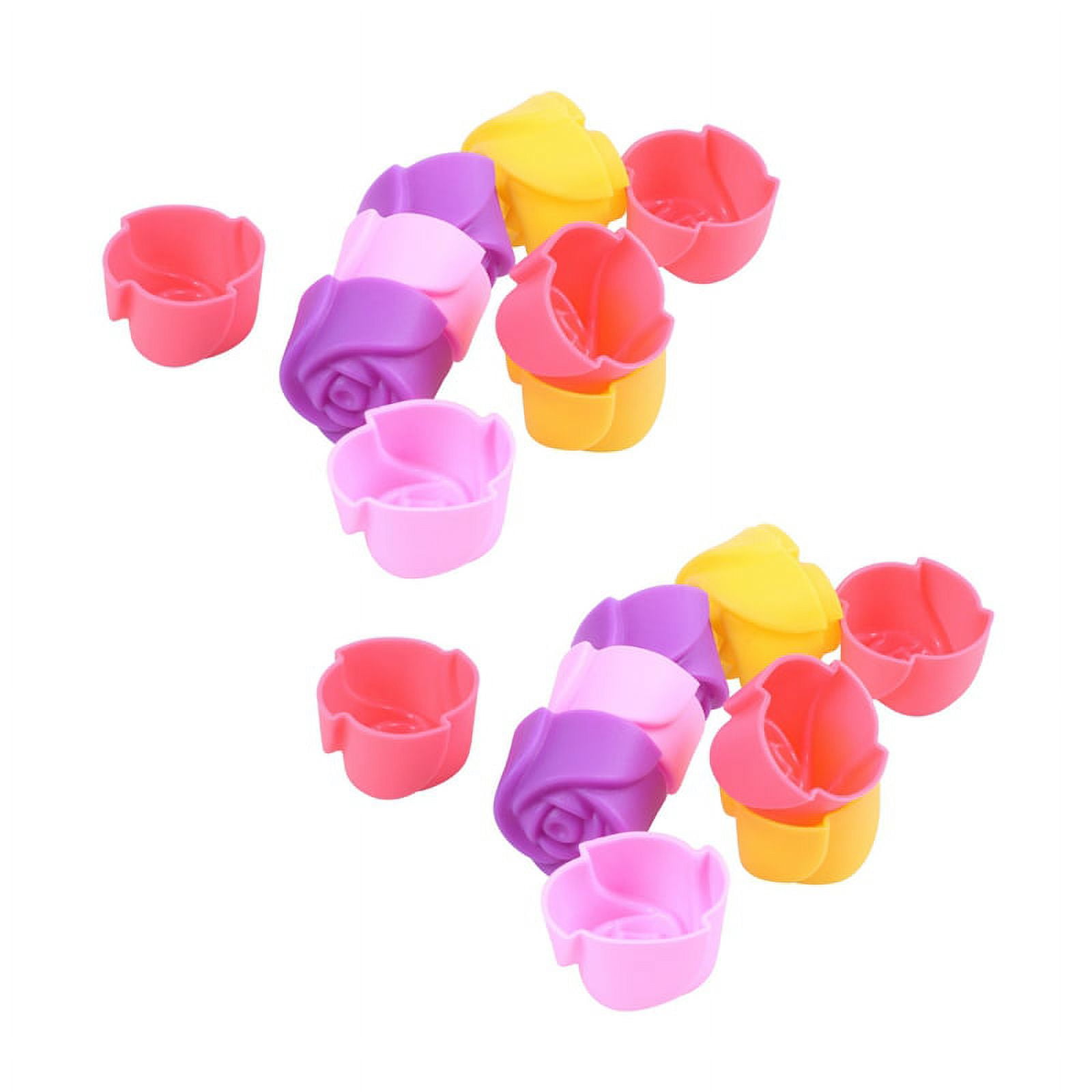 20X Silicone Rose Muffin Cookie Cup Cake Baking Mold Chocolate Jelly Maker Mould,20 x Silicone Rose Cup Moulds