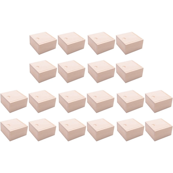 20X Small Plain Wooden Storage Box Case for Jewellery Small Gadgets Gift Wood Color