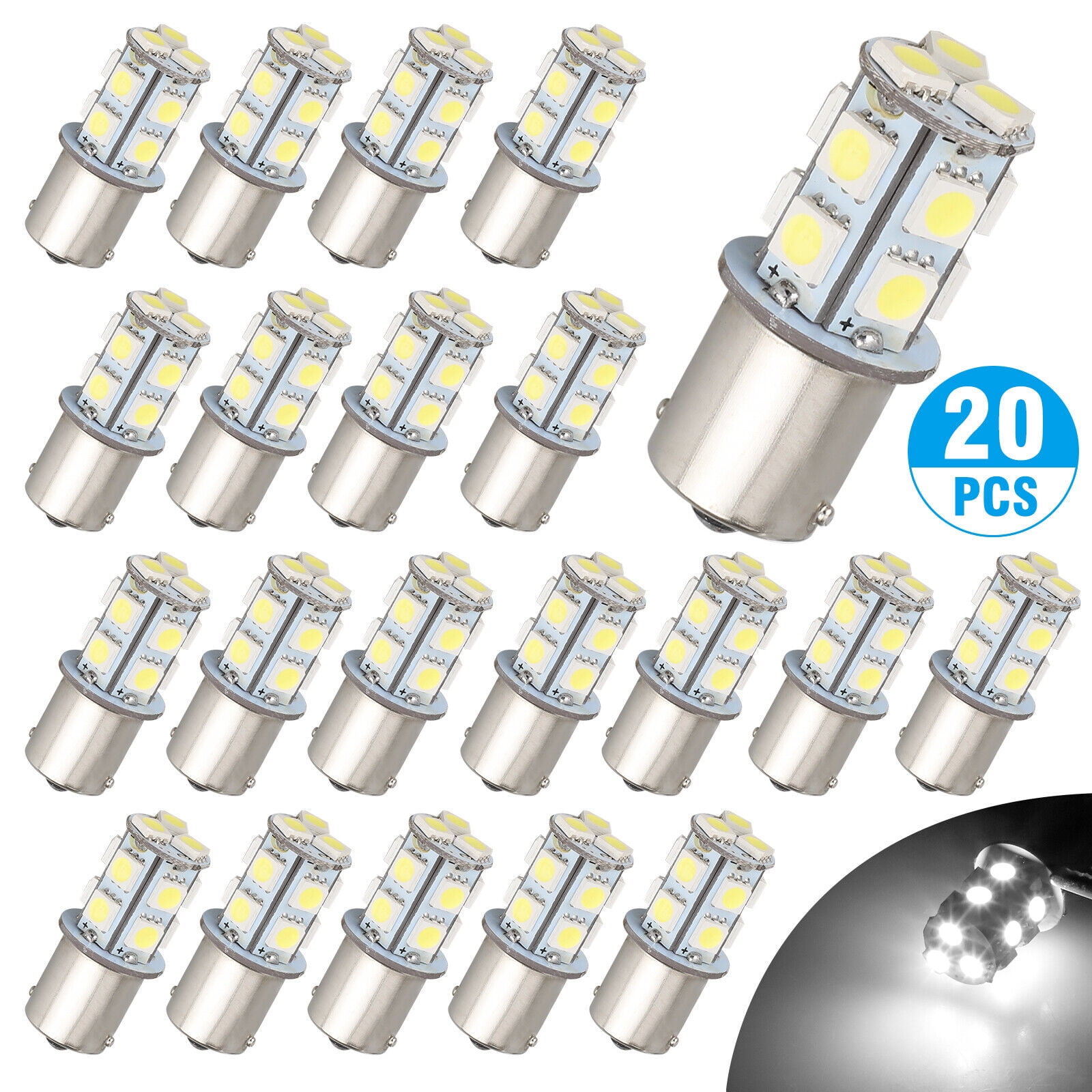 20X Super White LED 1156 1141 13SMD RV Camper Trailer Interior Light