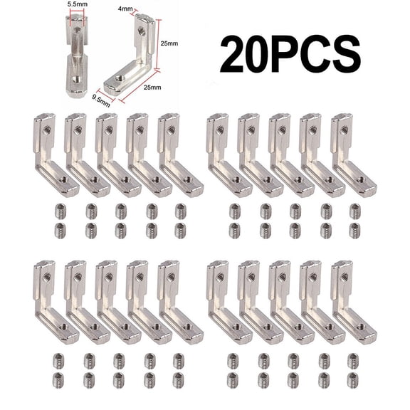 20X T Slot Aluminum Profile L-Shape Brackets 90 Inner Connector 2020