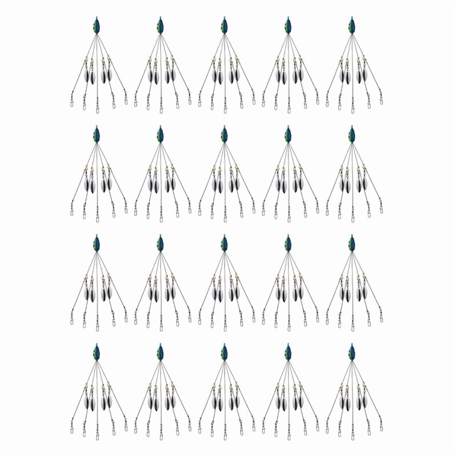 20X Umbrella Rigs for Bass Stripers Fishing, Freshwater Fishing Swimbait Lures Rig Kit, Blue,20 x rig,blue