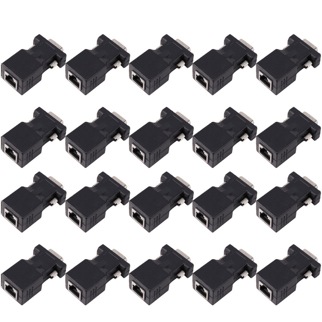 20X VGA Extender Male to LAN CAT5 CAT6 RJ45 Network Cable Adapter