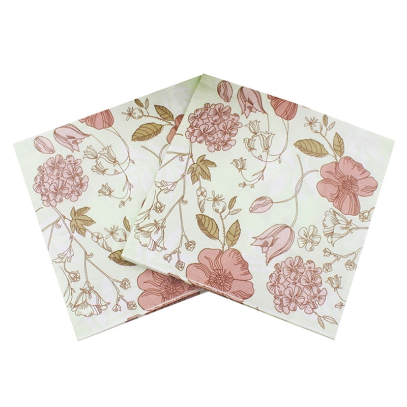 20X wedding party napkins printed flower paper napkin for party