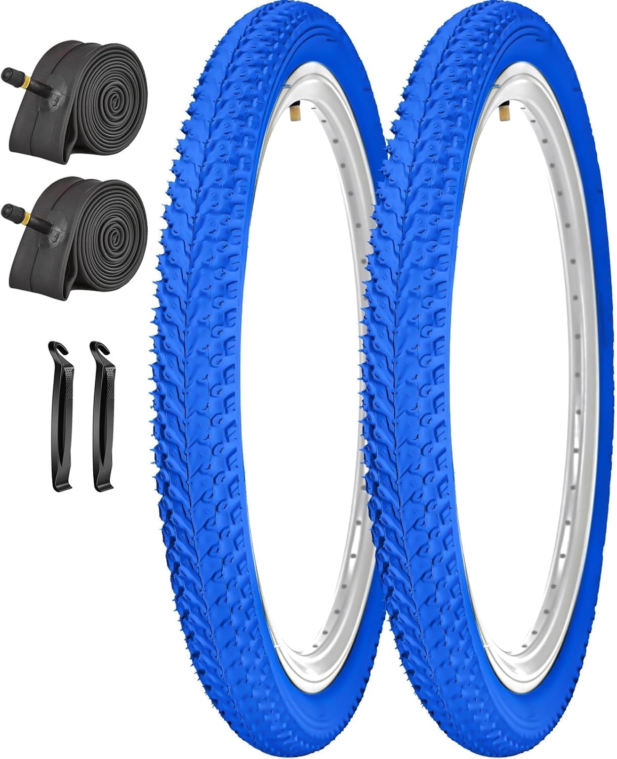 2Pack 20x1.95 Inch Bike Tires and Tubes AV 32MM Valves for Trail Urban ...