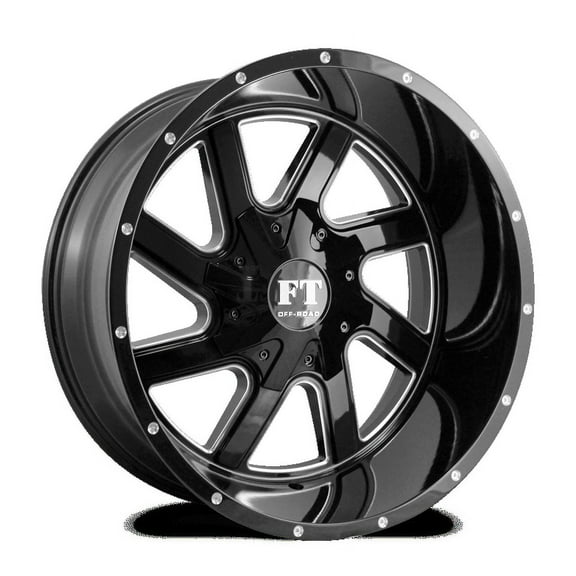 20X10 12-135/139.7 Off Road FT-1 Gloss Black/Milled Wheel 0/108.1