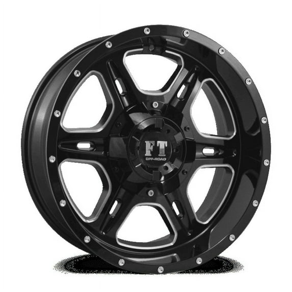 20X10 8-165 Off Road FT-#6054 Gloss Black/Milled Wheel -24/125.7