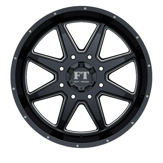 20X10 8-180 Off Road FT-2 Gloss Black/Milled Wheel-24/131