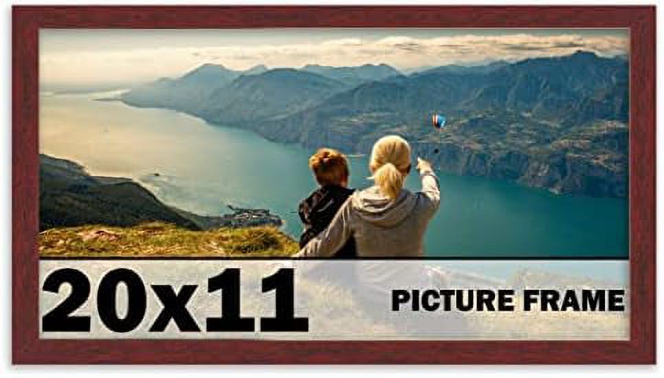 20X11 Frame Brown Mahogany Picture Frame - 100% Solid Wood Frame Kit ...