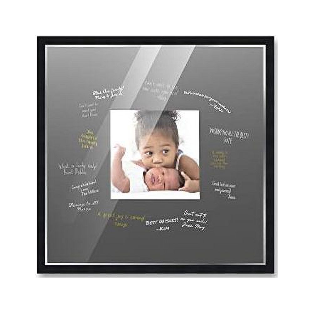 20X20 Square Black Autograph & Signature Picture Frame With Black