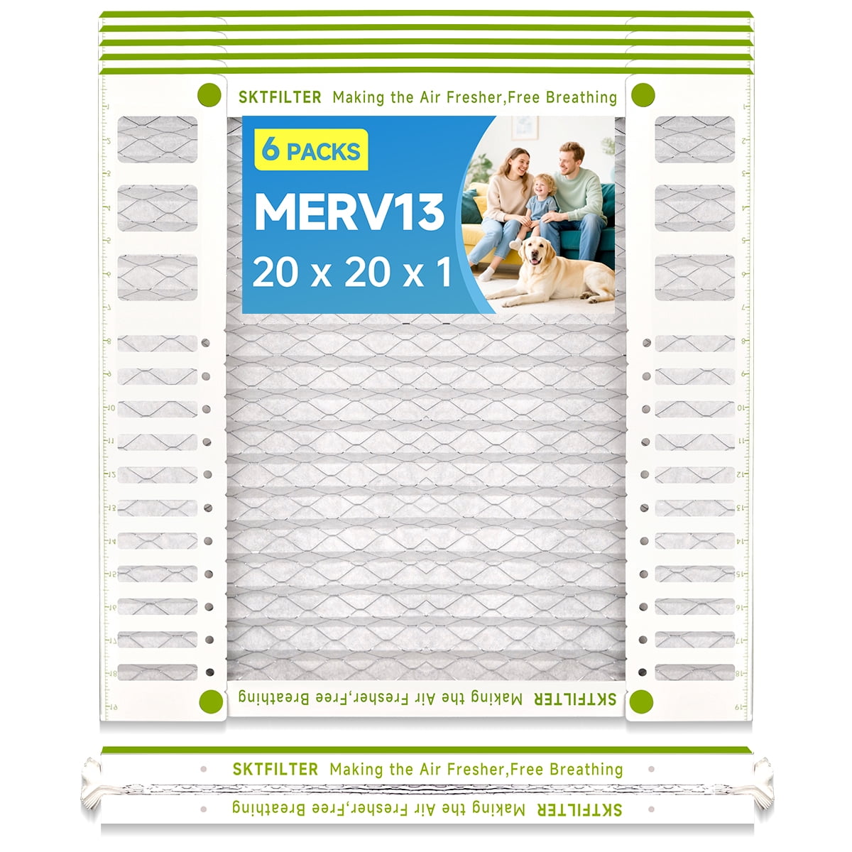 20X20X1 Air Filter AC Furnace MERV 13 Comparable with HVAC Air Conditioner cabin Vent Fan Actual Size 19.55 x 19.55 x 0.75 Ajustable minimum size 9.49 x 19.49 x 0.75 6 Packs