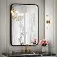 thumbnail image 1 of FTOTI 20X28 inch LED Bathroom Mirror with Lights,Wall Mounted,Black Metal Frame,Anti-Fog,Memory Funtion, 1 of 8