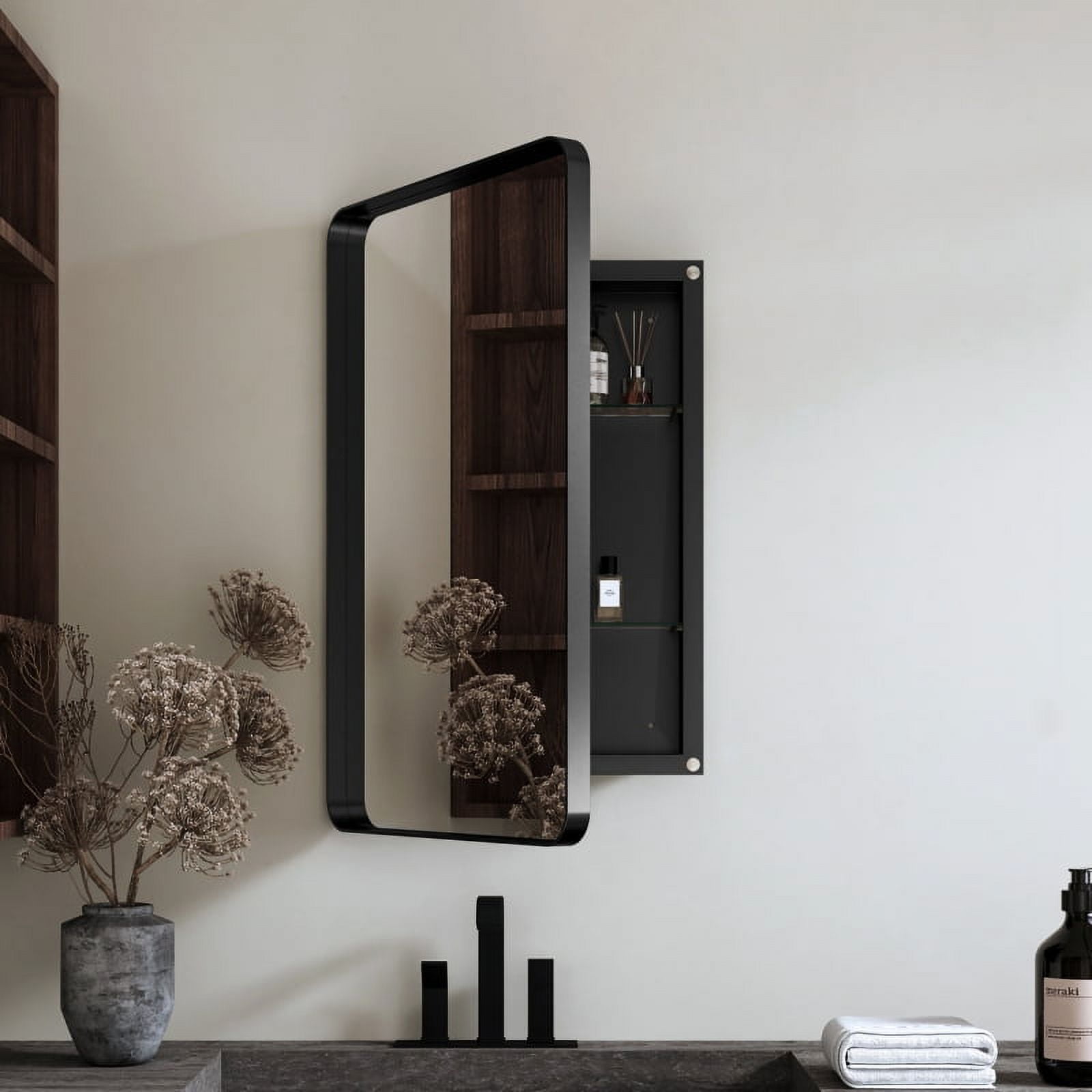 20X34-Inch Oval Recessed Medicine Cabinet, Metal Frame Bathroom with ...