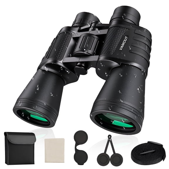 VAMOUT 20X50 Binoculars for Adults, HD High Powered Binoculars, Compact Waterproof Binoculars with Low Light Vision for Bird Watching Hunting Camping Travel Stargazing Cruise